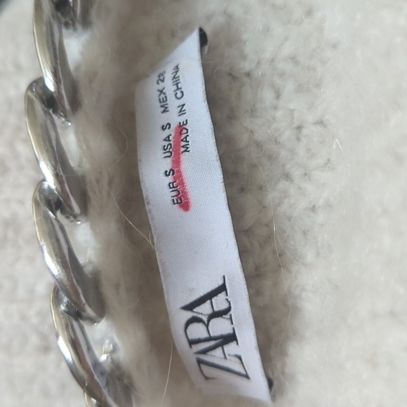 Zara Wool Blend Chain Collar Cropped Sweater S - Picture 16 of 16